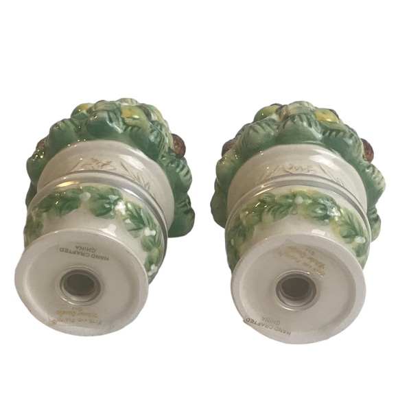 Vintage Fitz and Floyd Salt Pepper Shakers Winter Garden Topiary Holiday Decor - Picture 3 of 7